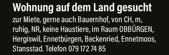 Wohnung auf dem Land, Nidwalden