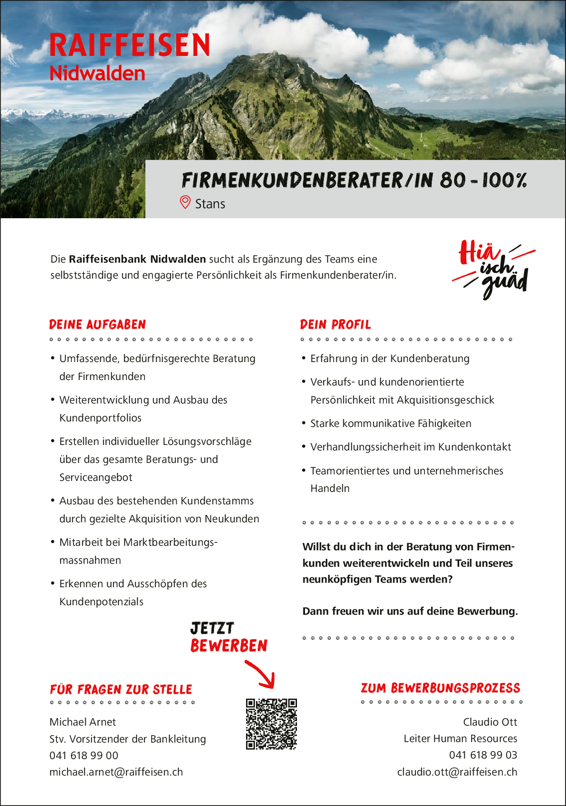 Firmenkundenberater/in 80-100%