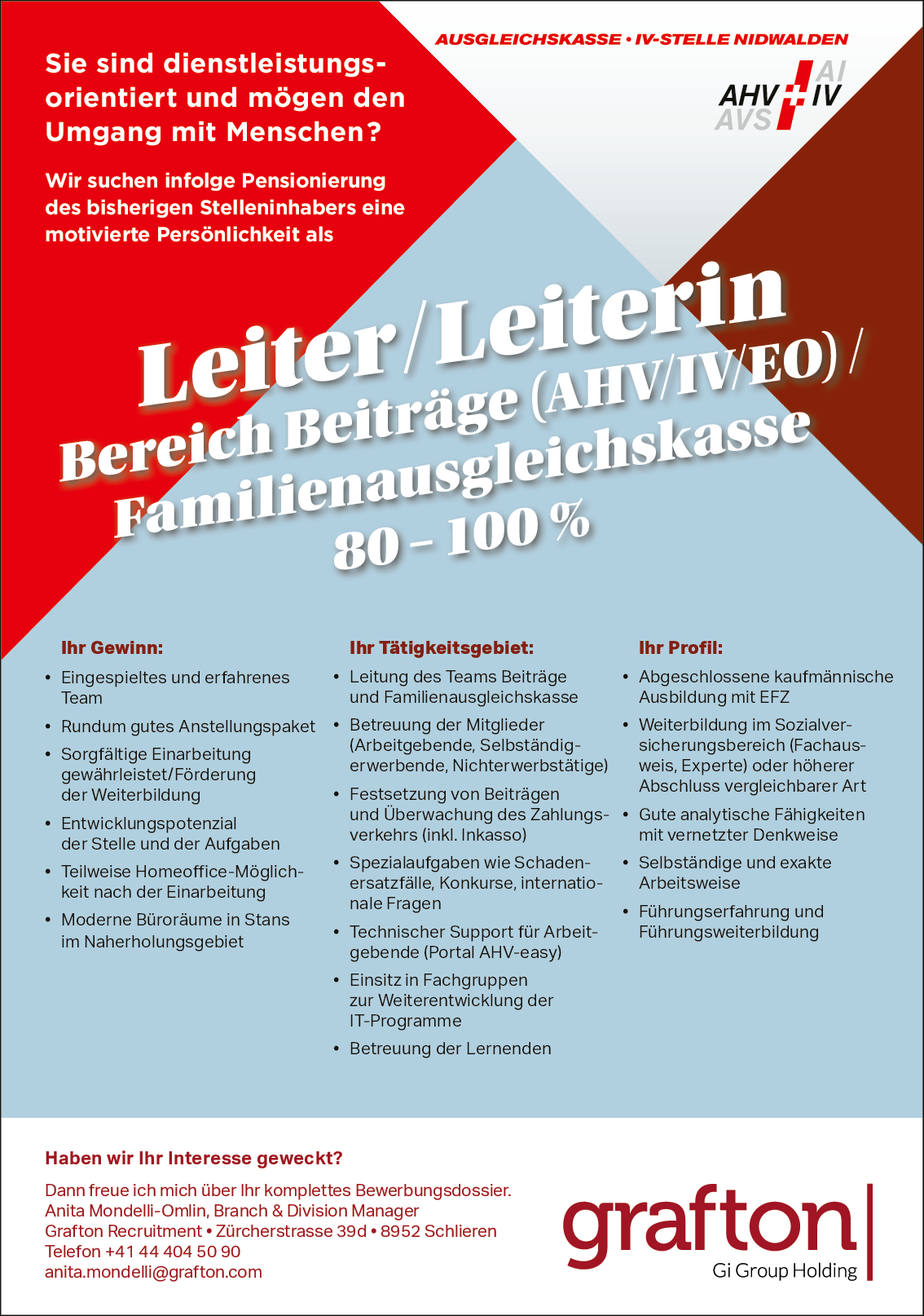 Leiter/in Bereich Beiträge Fam.ausgl.ka.