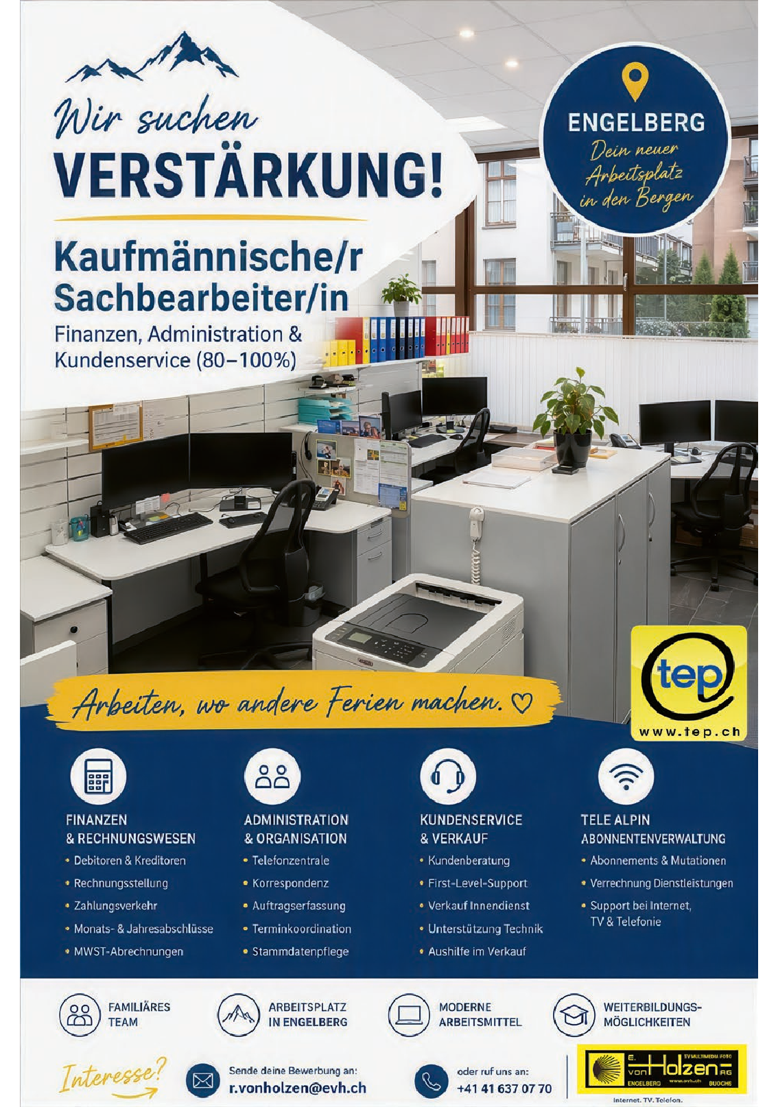 Kaufm. Sachbearbeiter/in - 80-100%, OW