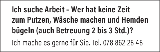 Suche Arbeit