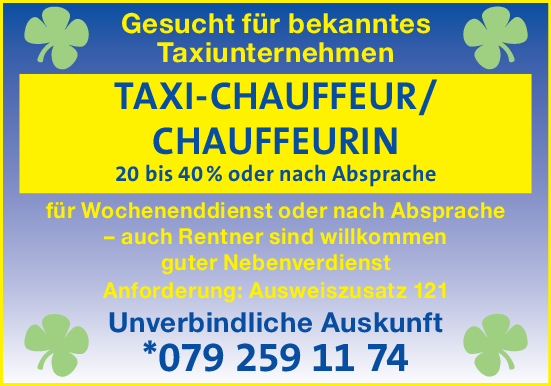 Aushilfs Chauffeur/in