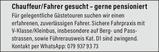 Chauffeur/Fahrer