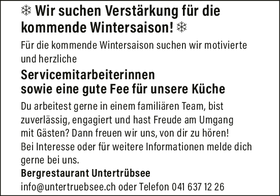 Servicemitarbeiter/In, Küchenfee