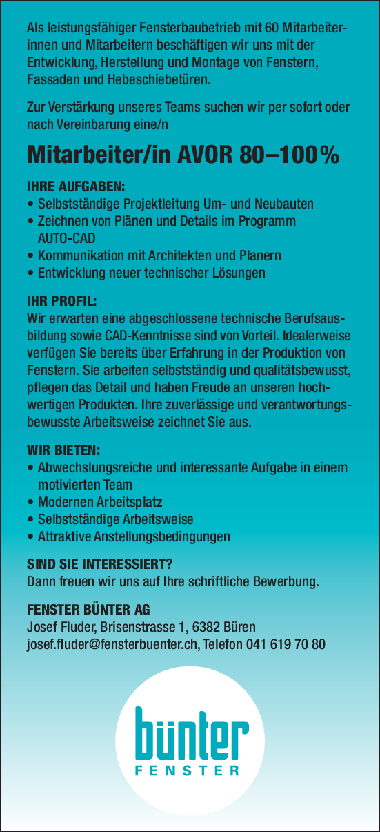 Mitarbeiter/in AVOR