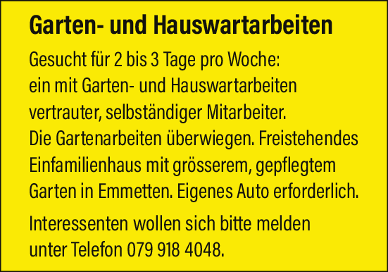 Graten- und Hauswartarbeiten