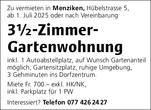 3.5-Zi-Wohnung, Menziken