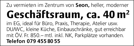Geschäftsraum, Seon