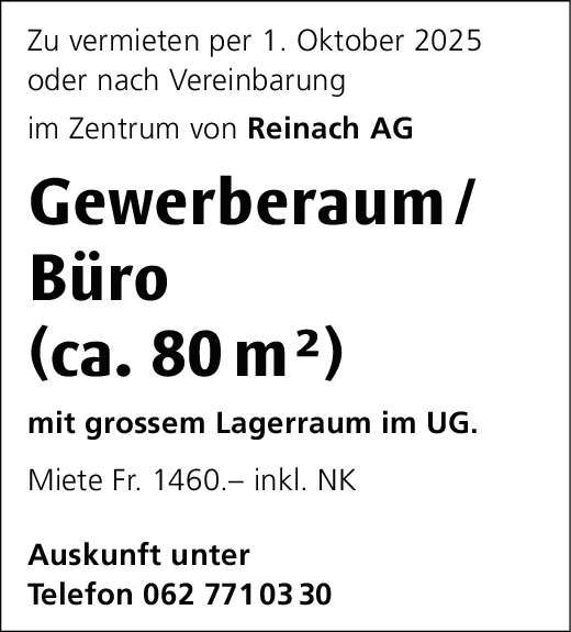 Gewerberaum, Reinach