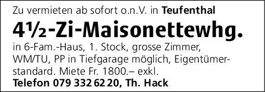 4.5-Zi-Wohnung, Teufenthal