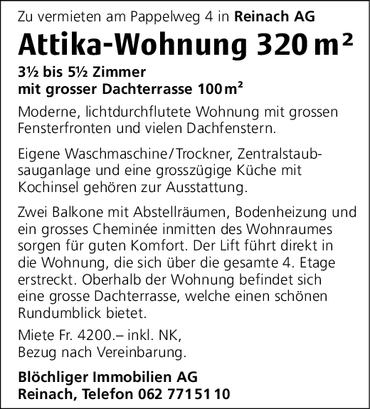 Attika-Wohnung, Reinach