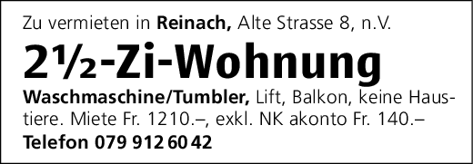 2.5-Zi-Wohnung, Reinach