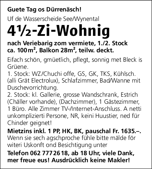 4.5 Zi.-Whg., Dürrenäsch