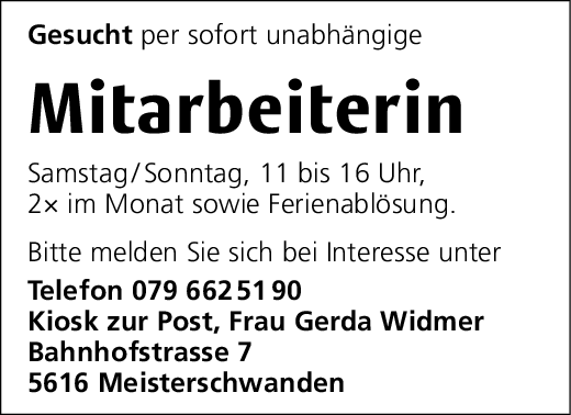 Mitarbeiterin Kiosk